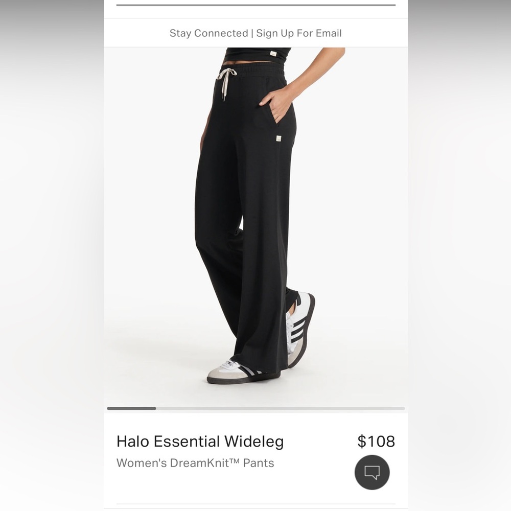 Vuori halo wide leg pants - short